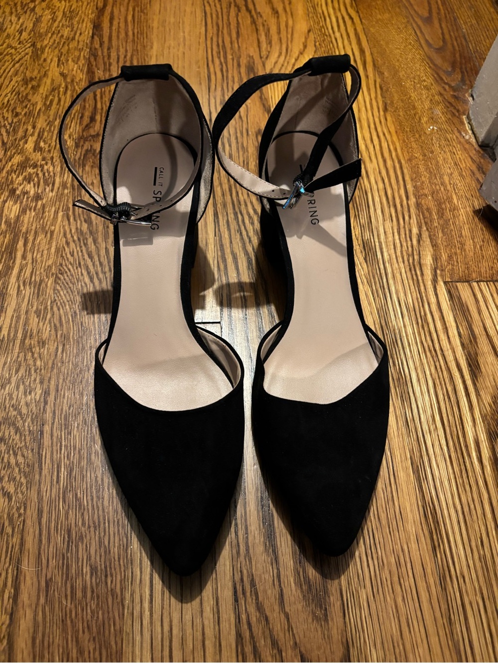 Black Ankle-Strap Pointed-Toe Women's Heels Size 10